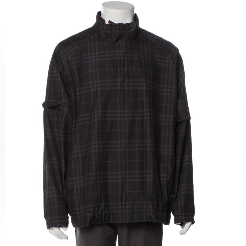 Burberry Dark Plaid  Golf Windbreaker. Size L